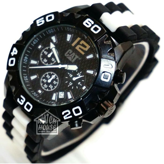 Gambar Jam Tangan Cat Caterpillar Chrono Chronograph Rubber - Black White dari Jual Jam Makassar undefined Tokopedia