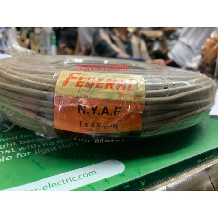 Gambar Kabel NYAF AF Serabut 4mm 4 mm Federal @100M - Hitam dari Dunia Kabel undefined Tokopedia