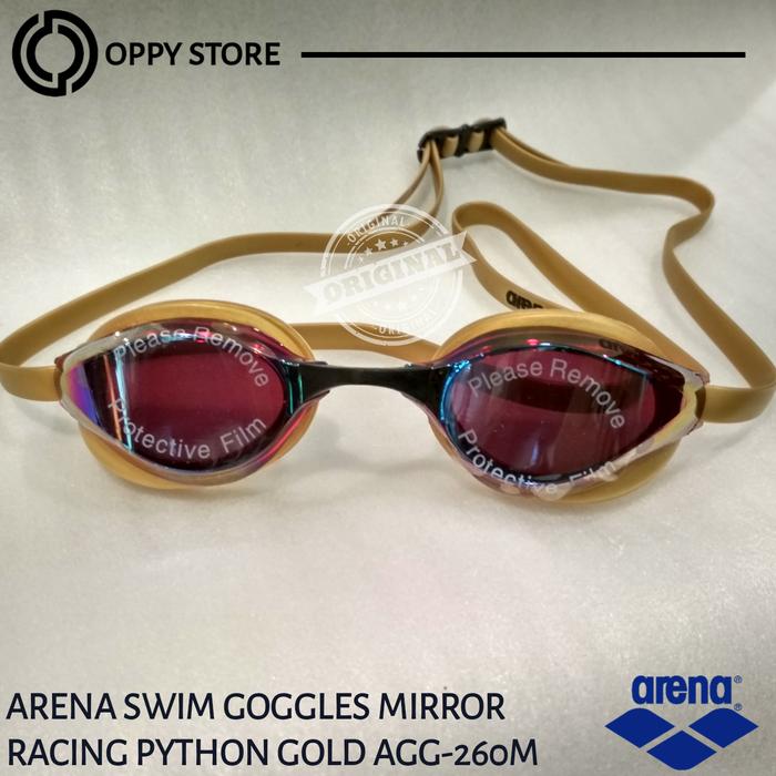 Gambar KACAMATA RENANG MIRROR ARENA RACING PYTHON - Gold dari Oppy Store undefined Tokopedia