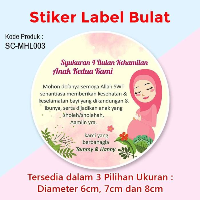 Jual Stiker Label Acara Syukuran 4 Bulan Kehamilan Kota Magelang Tazkia Sticker Tokopedia