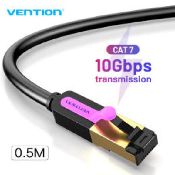 Gambar Vention Kabel Lan 0.5M RJ45 Cat7 SSTP SFTP Gigabit Ethernet - Bulat ICD dari Vention Authorized Store undefined Tokopedia