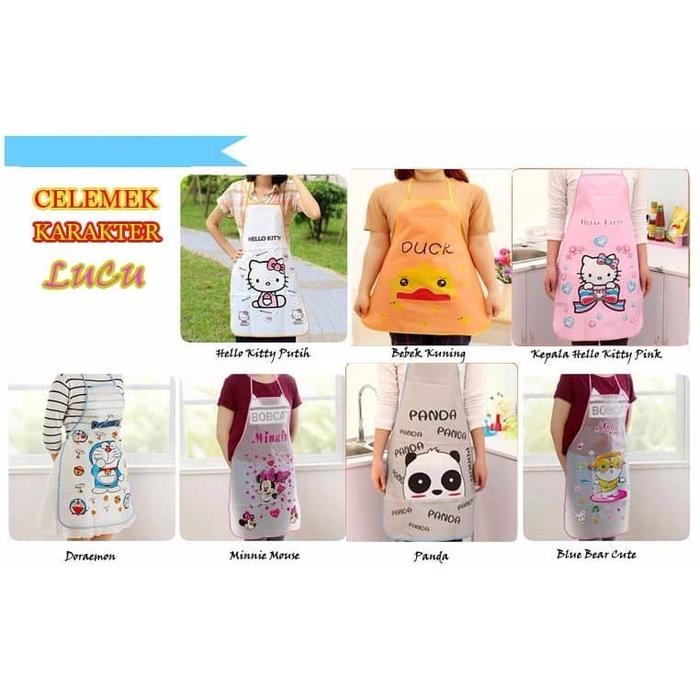 Gambar Celemek Masak Lucu Karakter Kartun Hello Kitty Doraemon Panda Unik Mur dari KOBUCCA undefined Tokopedia