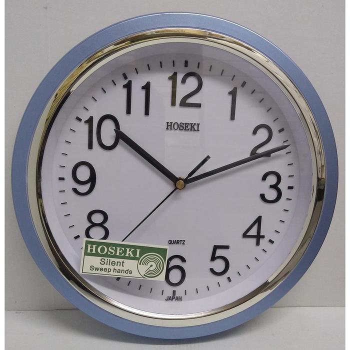 Gambar Jam Dinding Minimalis / Wall Clock Hoseki H-9403 - Biru Muda dari Smile Solar Q&Q undefined Tokopedia
