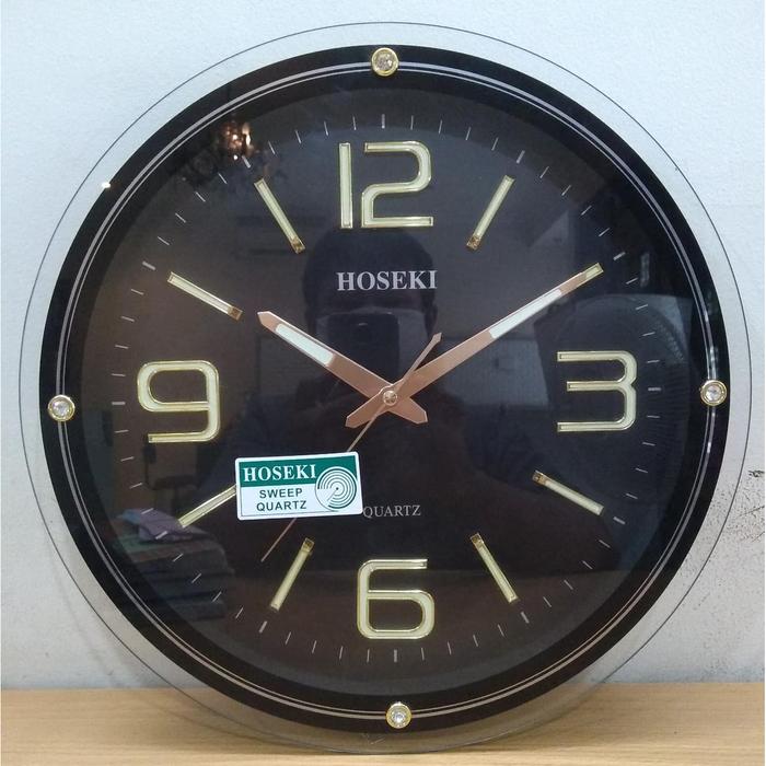 Gambar Jam Dinding Mewah / Wall Clock Hoseki H-9214 - Black Model 1 dari Smile Solar Q&Q undefined Tokopedia
