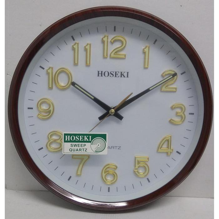 Gambar Jam Dinding Senyap / Silent Sweep 3D Wall Clock Hoseki H-9213 - Cokelat dari Smile Solar Q&Q undefined Tokopedia