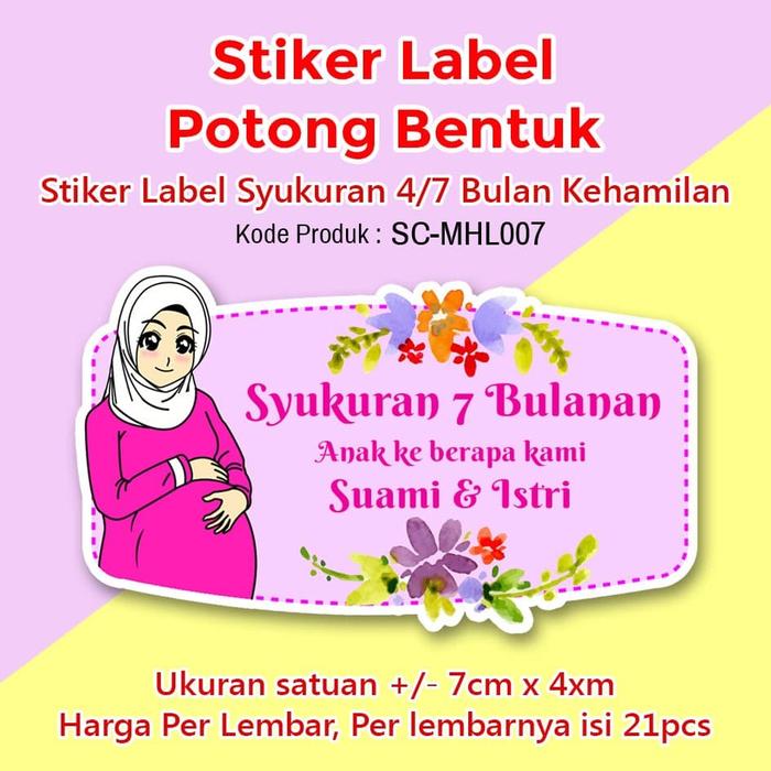 Jual Stiker Label Custom Syukuran 7 Bulanan Nujuh Bulan Kota Magelang Tazkia Sticker Tokopedia