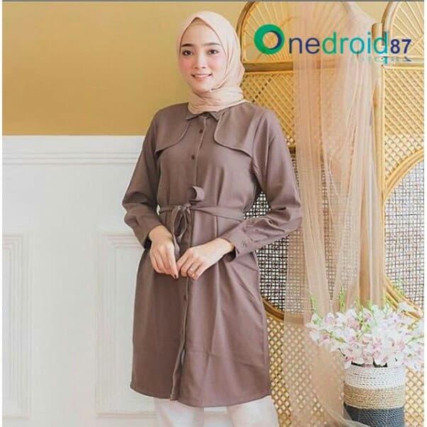 Gambar Alona Tunik/ Baju atasan wanita/ Baju muslim wanita murah Bandung - Mocca dari Onedroid87 undefined Tokopedia