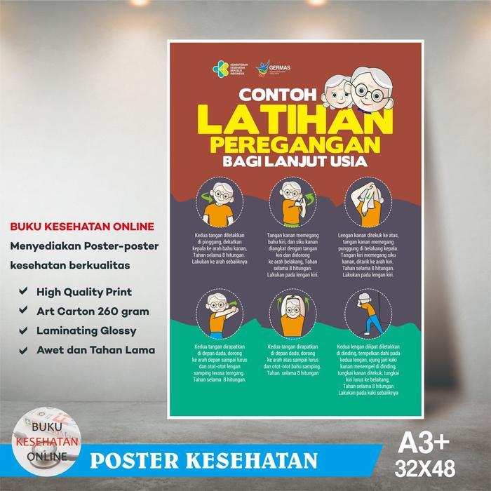 Jual Poster Kesehatan Contoh Latihan Peregangan Bagi Lanjut Usia Glossy Kab Bogor Buku Kesehatan Online Tokopedia