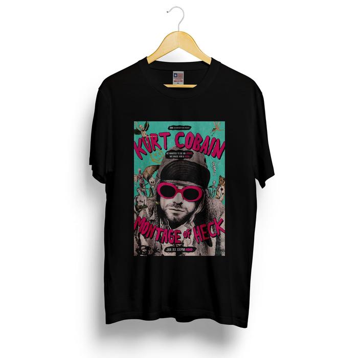 Gambar KAOS KURT COBAIN MONTAGE OF HECK KAOS BAND NIRVANA - S, Hitam dari SSRBANDUNG undefined Tokopedia