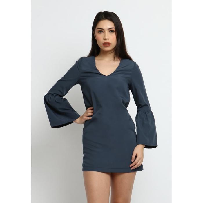 Gambar LLACES Clothing - Dress Wanita - Bell Sleeve Dress - Grey - M dari LLACES Clothing undefined Tokopedia
