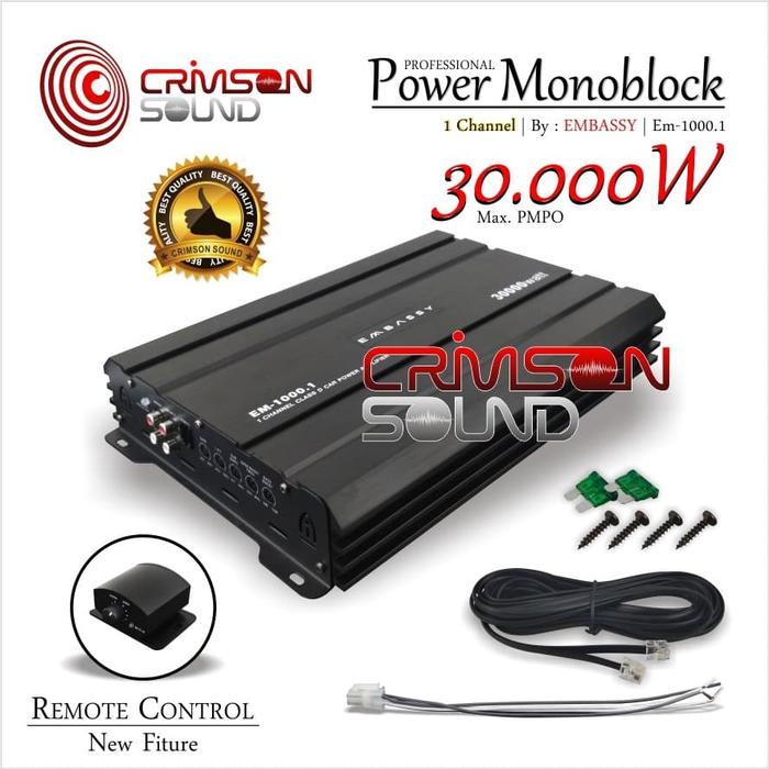 Gambar POWER MONOBLOCK CLASS D EMBASSY EM-1000.1 Channel dari Crimson Sound undefined Tokopedia