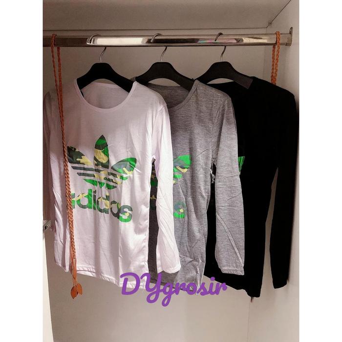 Gambar KAOS ADIDAS MOTIF ARMY LENGAN PANJANG BAHAN SPANDEX - Abu-abu dari SembakoBerkahMurah undefined Tokopedia