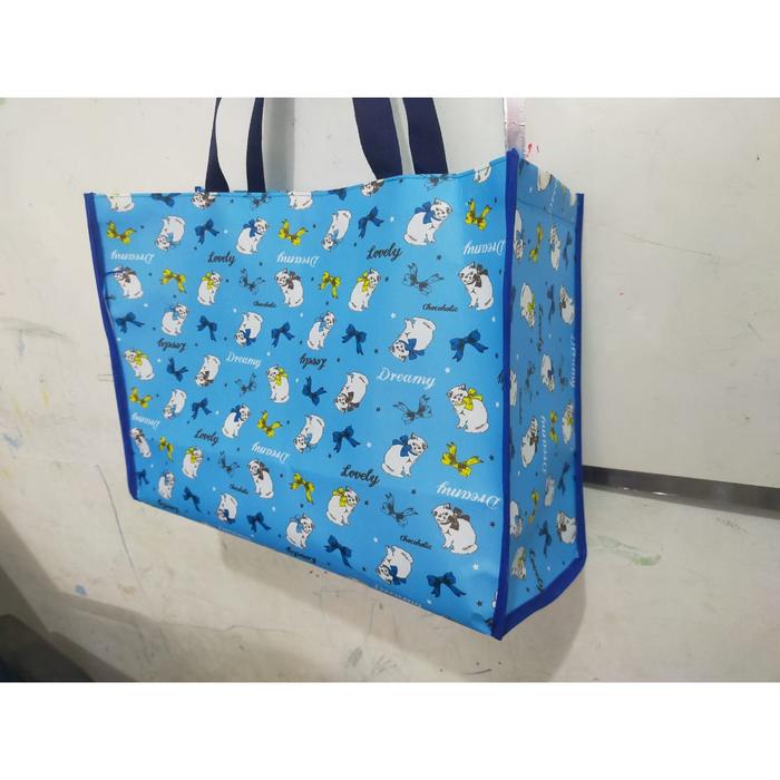 Gambar TAS BELANJA / SERBAGUNA / ECOBAG BERMOTIF MURAH - Biru Muda dari Mitra Packing undefined Tokopedia