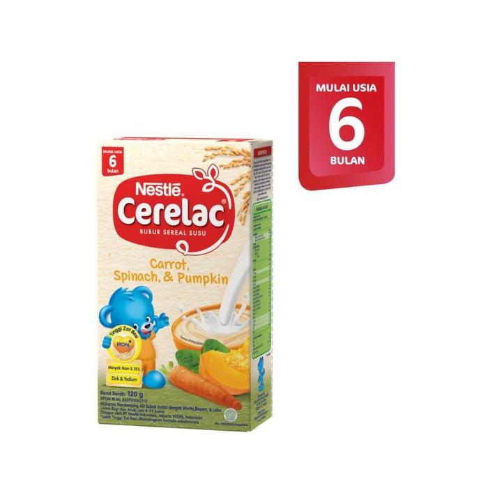 Gambar Nestle Bubur Bayi Cerelac Probiotik Wortel, Bayam & Labu 120 Gram dari Kyan Mart undefined Tokopedia