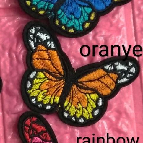 Gambar Iron Patch setrika bordir kupu - kupu besar/ butterfly patch - Orange dari bPretty Tokopedia undefined Tokopedia