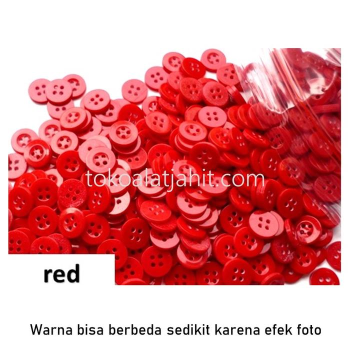 Gambar KANCING 4 LUBANG 12MM PLASTIK / RESIN LUSINAN - Merah dari BM Toko Alat Jahit undefined Tokopedia