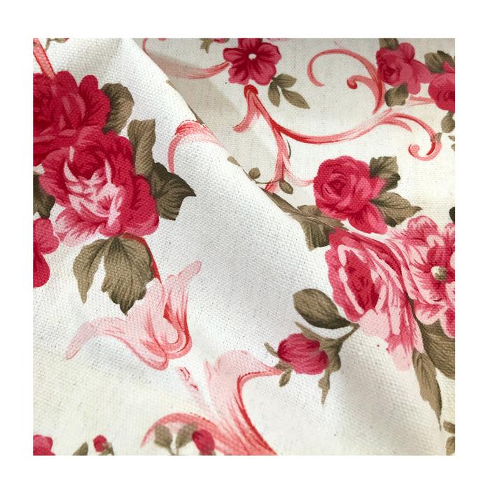 Gambar Kain Gorden / Sofa ALISSA Shabby Bunga Merah #Gordyn#Curtain#Korden - Merah - Merah dari Decorumjkt undefined Tokopedia