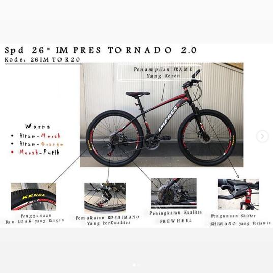 Jual Sepeda Mtb 26 Inch Impresa Tornado 2 0 Shimano Kota Batam Idola Bike Shop Tokopedia