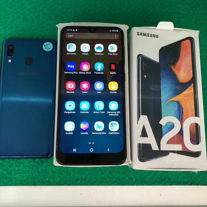 Jual samsung A20 ram 3/32 ex sein fullset ok Kota Administrasi