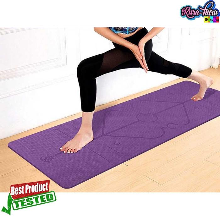 Gambar TaffSPORT Karpet Pilates Yoga Mat Anti Slip TPE 183 x 61 CM PROlite 60 - Ungu dari kura kura disko undefined Tokopedia