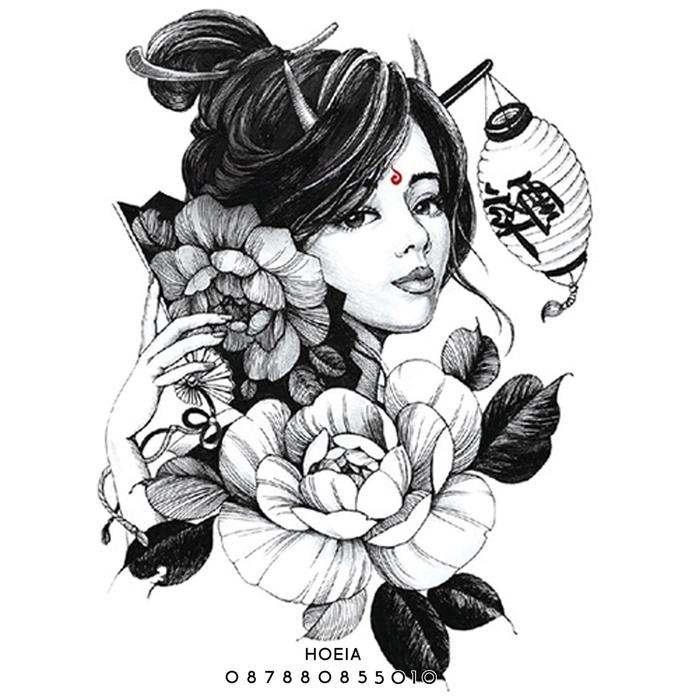 Jual Tato Temporer Geisha Jepang Black Flower Woman Oriental Japan Jakarta Utara Hoeia Tokopedia