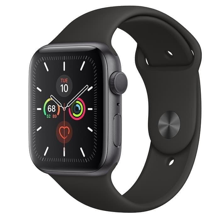 Apple Watch Series 5 44mm Aluminium Grey Black Sport Band Resmi Ibox