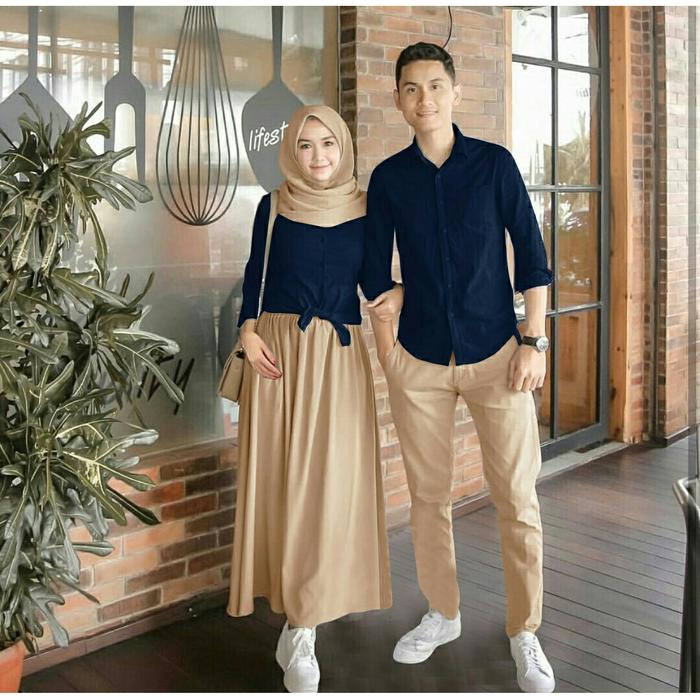 Gambar Couple Cekis / Couple Baju Muslim / Couple Family / Fashion Terbaru - Navy dari Honeyclothing undefined Tokopedia
