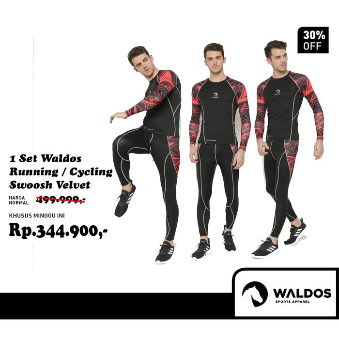 Gambar 1 Set Baselayer Tight Pants Compression Waldos Swoosh Running Sepeda - Hitam, S dari Waldos Indonesia undefined Tokopedia