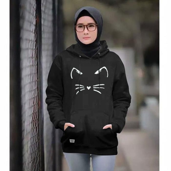Jual SWEATER HOODIE JEMPER KUCING TANPA MUKA UNISEX matt COTTON
