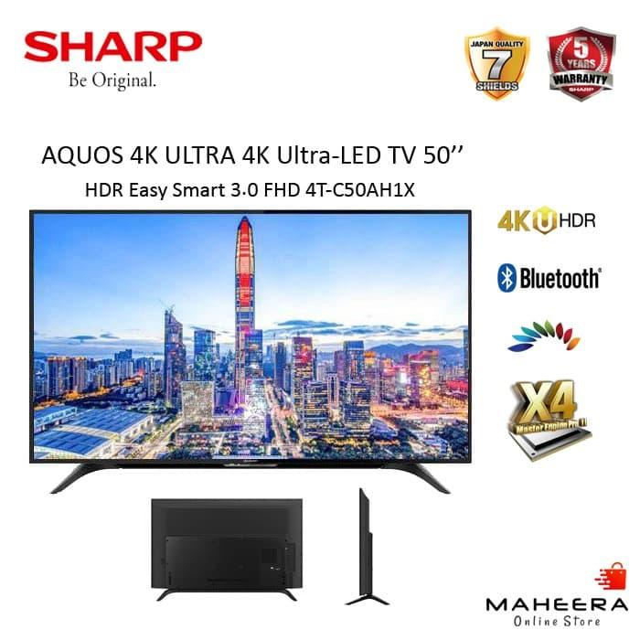 Jual Sharp Aquos Led Tv 50 Inch 4k Ultra Hdr Easy Smart 3 0 Fhd 4t C50ah1 Kota Bandung B One Paefume Store Tokopedia