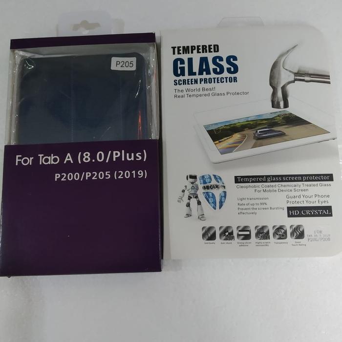 Jual Book cover Tempred glass Samsung Tab A inch P200 P205