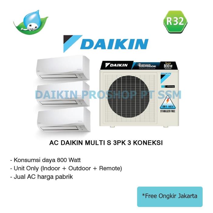Jual Ac Daikin Multi S 3koneksi Outdoor 3pk Type Mkc70 Indoor 1 2 1 5 1 5 Jakarta Selatan Pt Ssm 