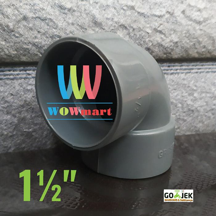 Gambar Keni 1 1/2 " Inch PVC Polos Belokan Elbow Knee Sambungan Pipa dari WOW.Mart undefined Tokopedia