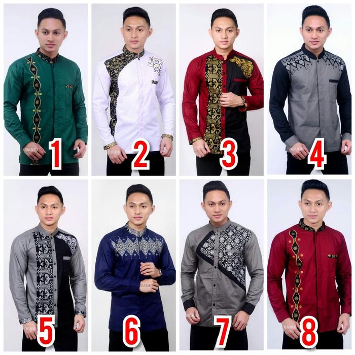 Gambar Baju Koko Kombinasi Batik Lengan Panjang Termurah - Kode, M dari Chamdy Shop undefined Tokopedia
