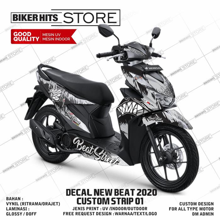 Jual Decal Stiker Honda New Beat 2019 2020 Desain Custom Strip Shark Hiu Kota Mojokerto Bikerhits Store Tokopedia