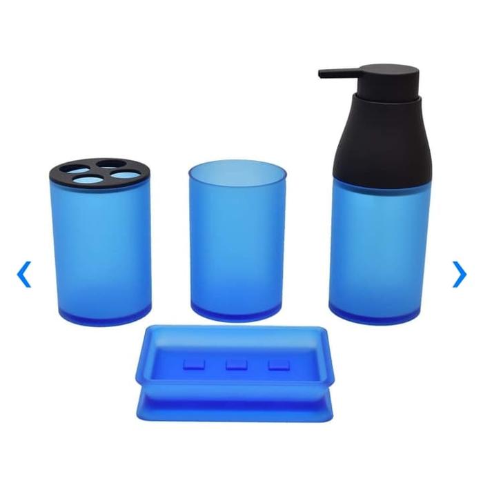 Gambar Set Aksesoris Kamar Mandi/tempat sabun 4 Pcs Kris - Biru dari KingSultan07_NEW undefined Tokopedia