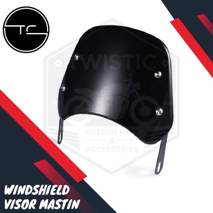 Gambar Cover Lampu Visor Tameng Windshield Mastin Motor Universal W175 XSR155 - Hitam dari TWISTIC CUSTOM undefined Tokopedia