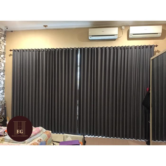 Gambar Gorden Jendela Blackout Minimalis / Gordyn / Curtain Ara-08 Abu Tua - L100xT250 dari Elegant Gorden undefined Tokopedia