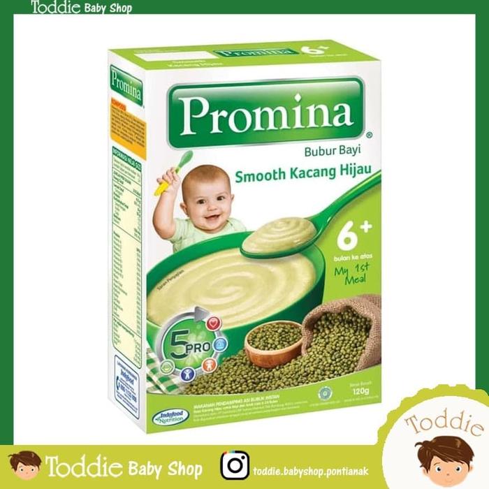 Gambar PROMINA Bubur Bayi Rasa Smooth Kacang Hijau 120 gram dari Toddie Baby Pontianak undefined Tokopedia
