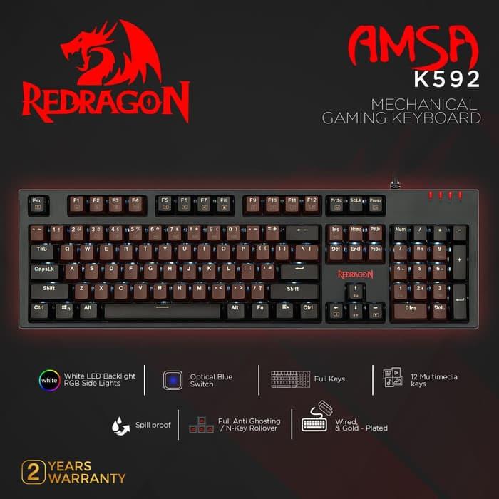 Gambar Redragon K592 Mechanical Gaming Keyboard Optical AMSA dari Manekistore undefined Tokopedia