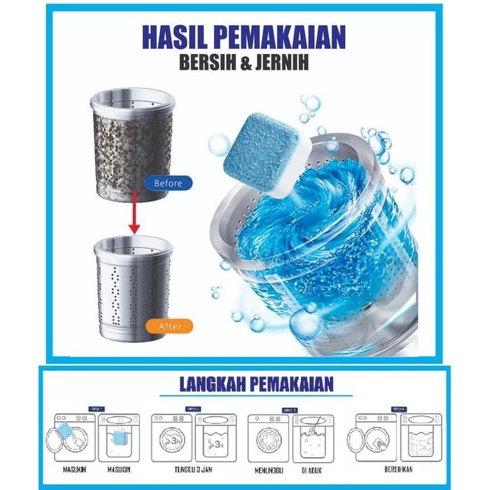 Gambar LARGE DEEP CLEANING TABLET PEMBERSIH MESIN CUCI PAKAIAN-HARGA PER PCS dari luckylarisdonk undefined Tokopedia