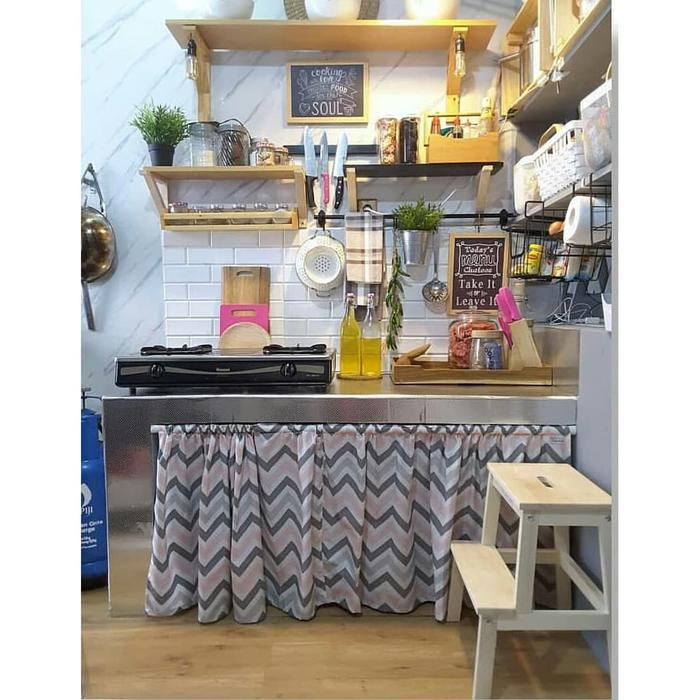Gambar Gorden kolong dapur bitsweet pink dari AlexandraShop undefined Tokopedia