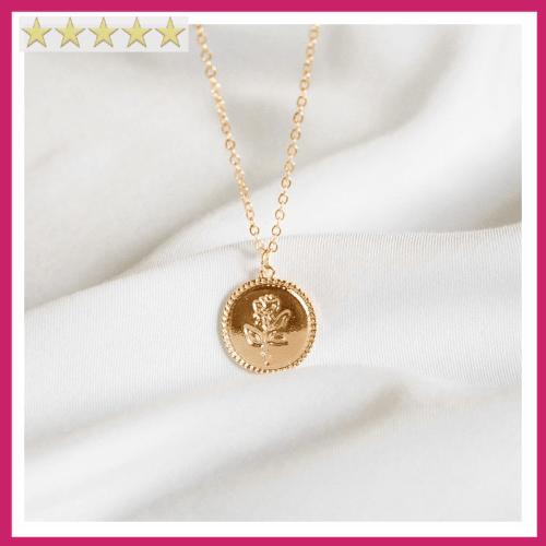Jual ADA Rose Coin Gold Flower Necklace 