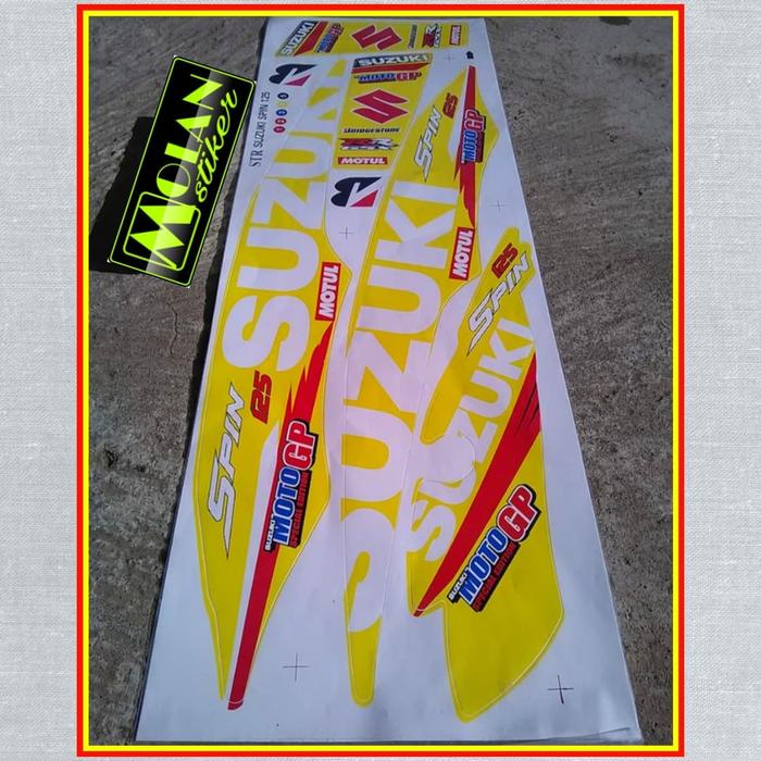 Gambar Sticker / Striping Variasi Suzuki Spin 125 (EDISI GP) - Kuning dari MOLAN Stikerr undefined Tokopedia