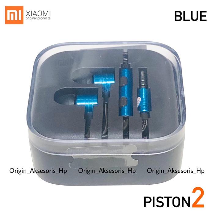 Jual Earphone Xiao Mi Piston Original OEM Stereo Biru Kota