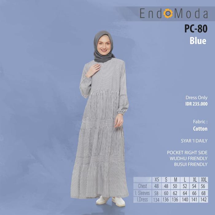 Jual Gamis Muslimah Endomoda Pc 80 Blue Kota Bandung Assalam Busana Tokopedia