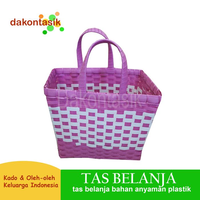 Gambar dakontasik - Tas Belanja Pasar Minimarket anyaman plastik - S dari DAKONTASIK.ID undefined Tokopedia