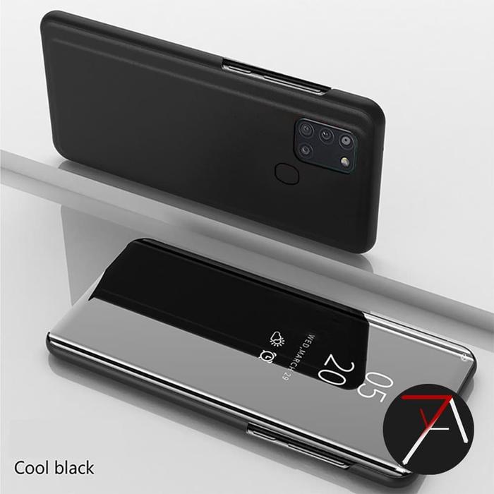 Gambar Samsung Galaxy A21s Flip Clear View Standing Mirror Cover Case Casing - Biru, Samsung A21S dari 17 Agustus Case undefined Tokopedia