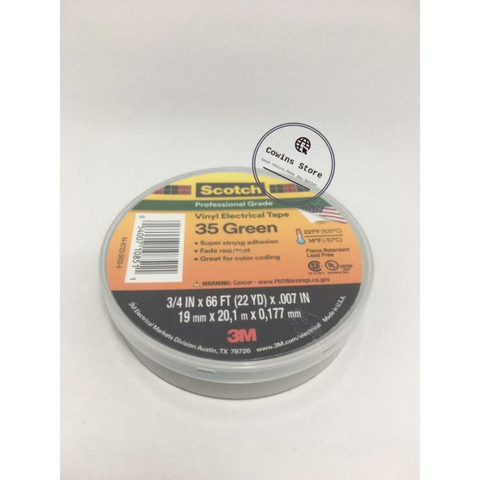 Gambar Isolasi Scotch 3M 35 & 33+ / Biru / Merah / Kuning / Hijau / Hitam - Hijau dari cowins store undefined Tokopedia