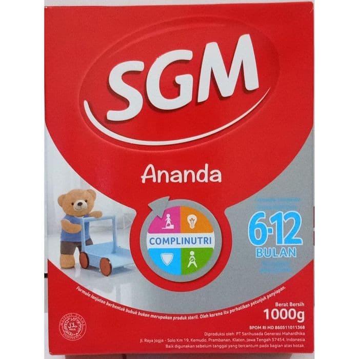 Gambar SGM Ananda 6 - 12 Bulan 1000 GR FREE ONGKIR Susu Anak Putih dari TOKOSUSUDANIEL undefined Tokopedia
